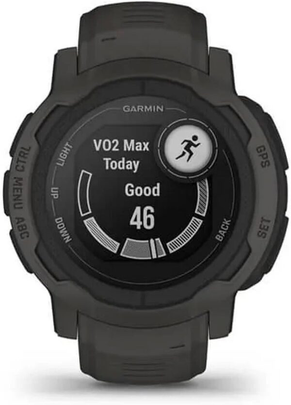Rugged GPS smartwatch is water-rated to 100 meters and thermal- and shock resistant with fiber-
